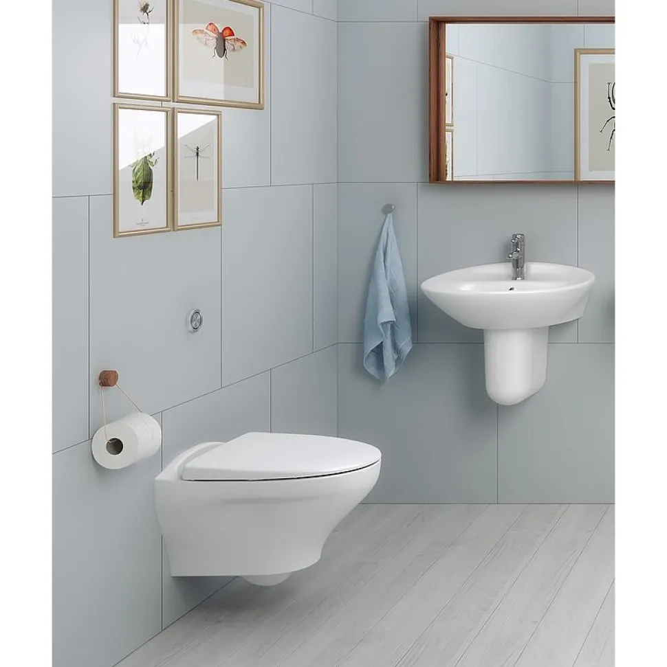 Seinä-WC Gustavsberg Estetic 8330, Hygienic Flush, C+, Soft Close, valkoinen