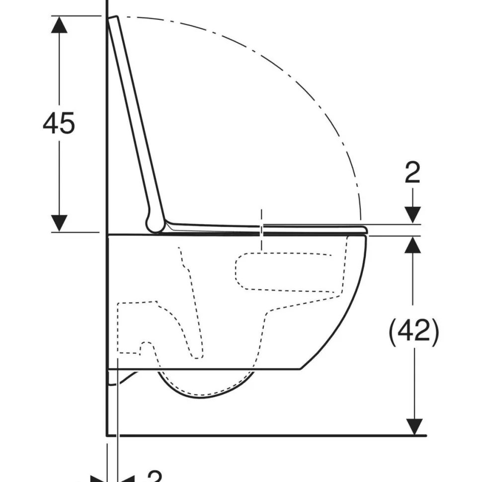 Seinä-WC-istuin Geberit Acanto Turboflush, Soft close -kannella, valkoinen