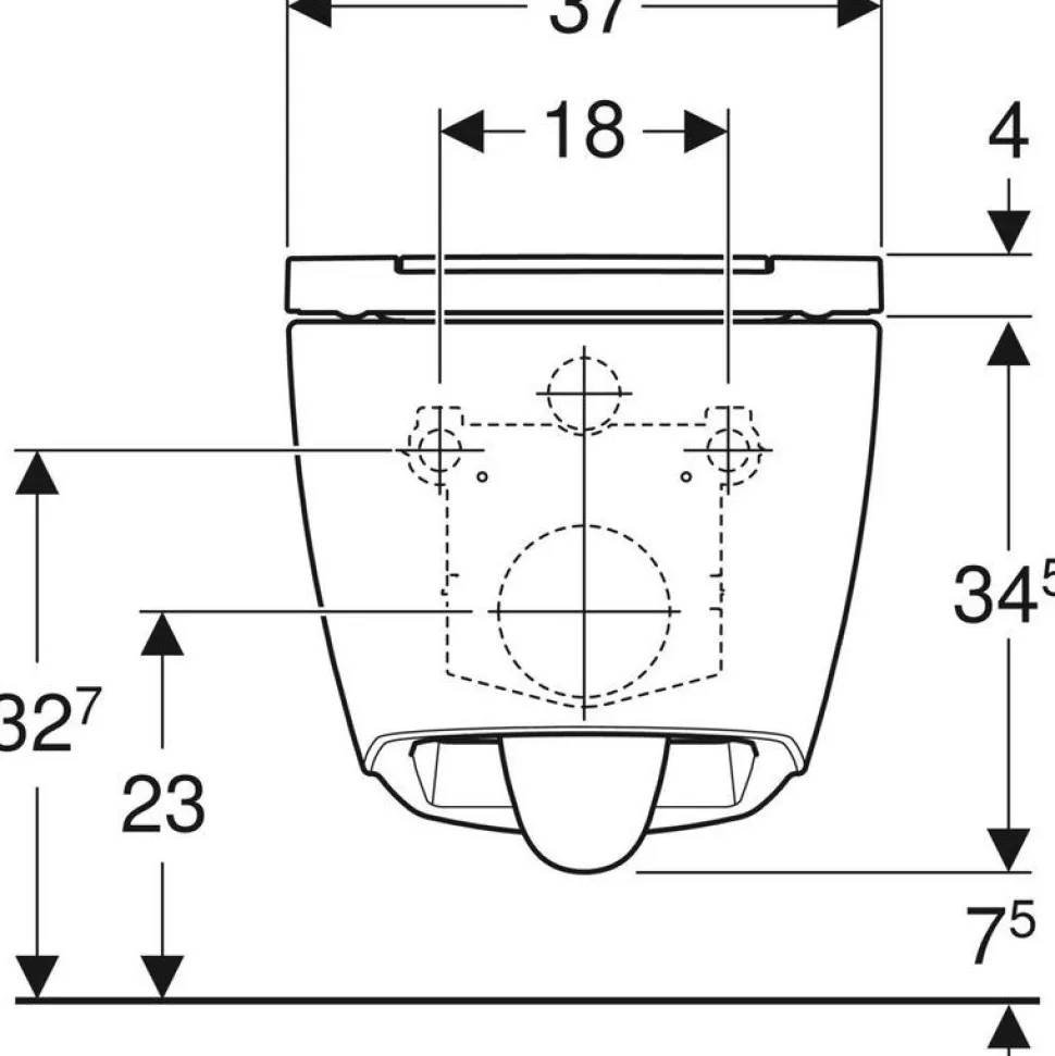 Seinä-WC-istuin Geberit ONE Turboflush, kromin värinen Design-kansi