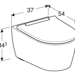 Seinä-WC-istuin Geberit ONE Turboflush, kromin värinen Design-kansi
