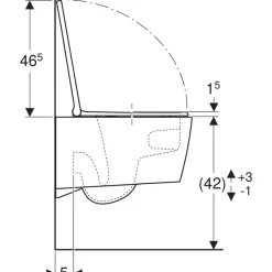 Seinä-WC-istuin Geberit ONE Turboflush, valkoinen Design-kansi