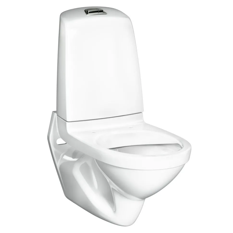 Seinä-WC-istuin Gustavsberg Nautic, 1522-säiliöllä, Hygienic Flush, kaksoishuuhtelu, ilman istuinkantta