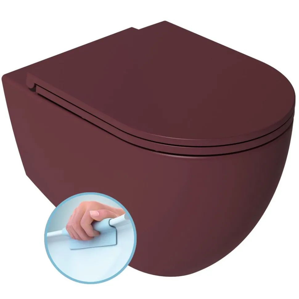 Seinä-WC-istuin Interia Infinity Rimless, huuhtelukaulukseton, matta, eri värejä