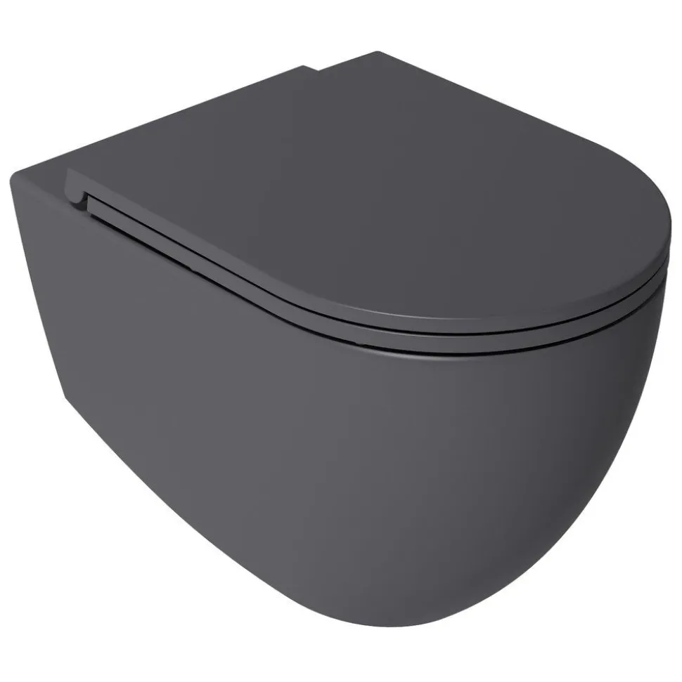 Seinä-WC-istuin Interia Infinity Rimless, huuhtelukaulukseton, matta, eri värejä