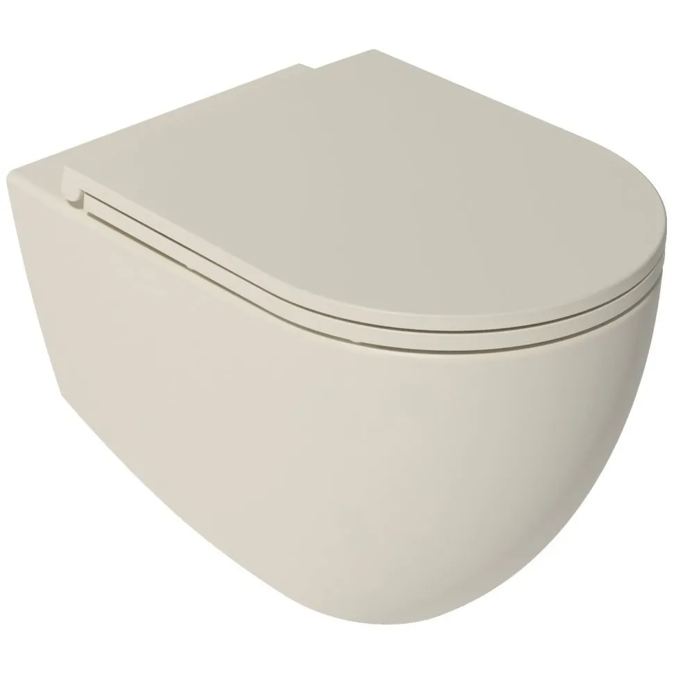 Seinä-WC-istuin Interia Infinity Rimless, huuhtelukaulukseton, matta, eri värejä