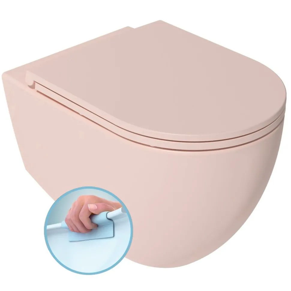 Seinä-WC-istuin Interia Infinity Rimless, huuhtelukaulukseton, matta, eri värejä