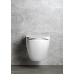 Seinä-WC-istuin Interia Infinity Rimless, huuhtelukaulukseton, valkoinen