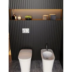 Seinä-WC-istuin Kerasan The New Yorker, S-lukko/P-lukko, valkoinen