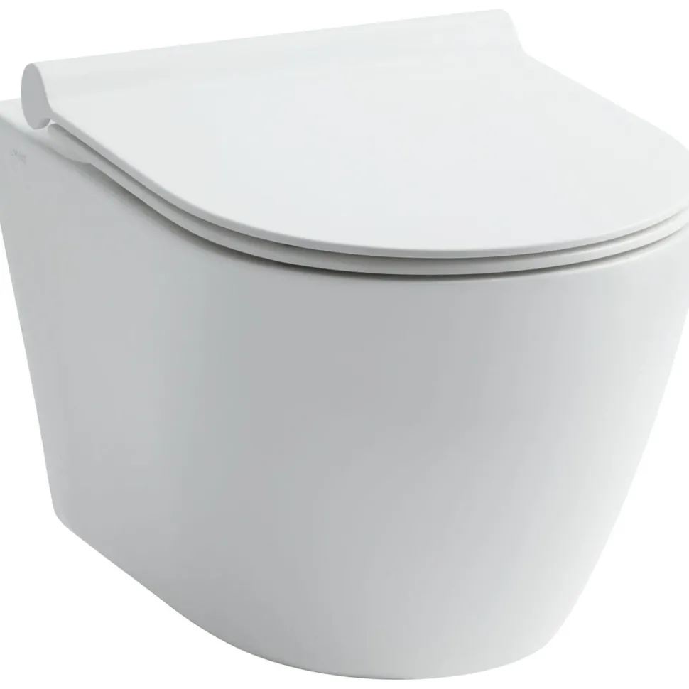 Seinä-WC-istuin Lavabo Studio, ohuella kannella, valkoinen