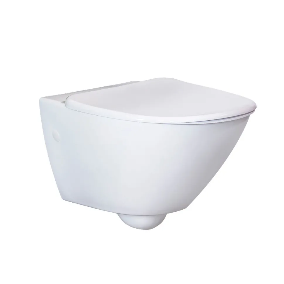 Seinä WC-paketti Bathlife Spola, täydellinen, musta painike