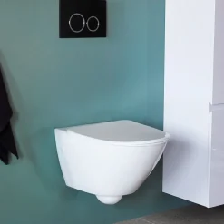 Seinä WC-paketti Bathlife Spola, täydellinen, musta painike