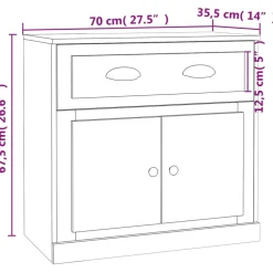 Senkki betoninharmaa 70x35,5x67,5 cm tekninen puu (16428)