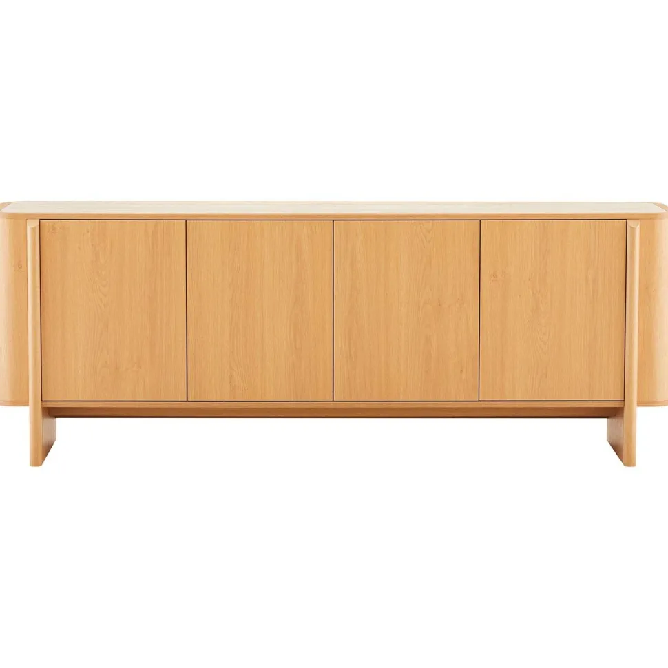 Senkki Home4You MORBEN 202,5x42xK75 cm, tammikoristeinen melamiini, beige