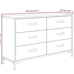 Senkki 110x35x70 cm mänty musta