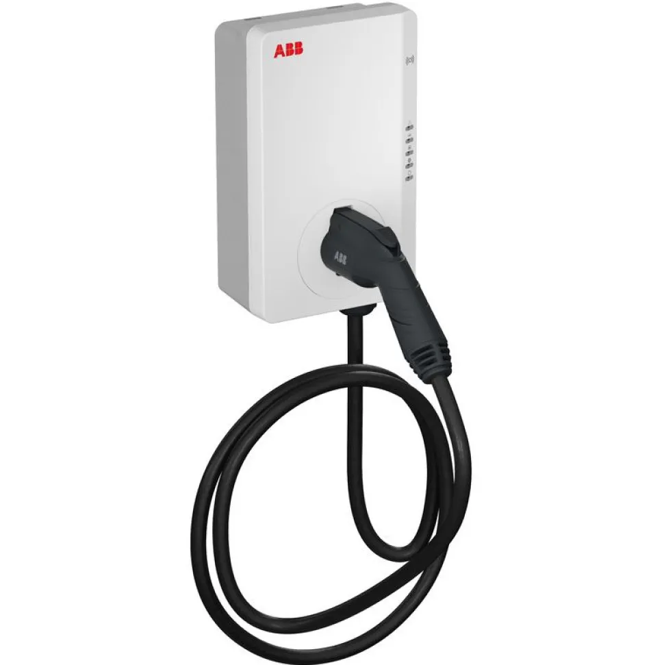 Sähköauton latausasema ABB Terra AC-W11-G5-R-0, Type2, 11kW (3x16A), 5m kaapeli, RFID