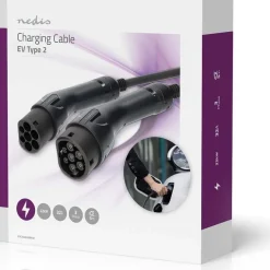 Sähköauton latauskaapeli Nedis EVCA22KWBK50, Type2, 3-vaihe, 32A, 22kW, 5m kaapeli