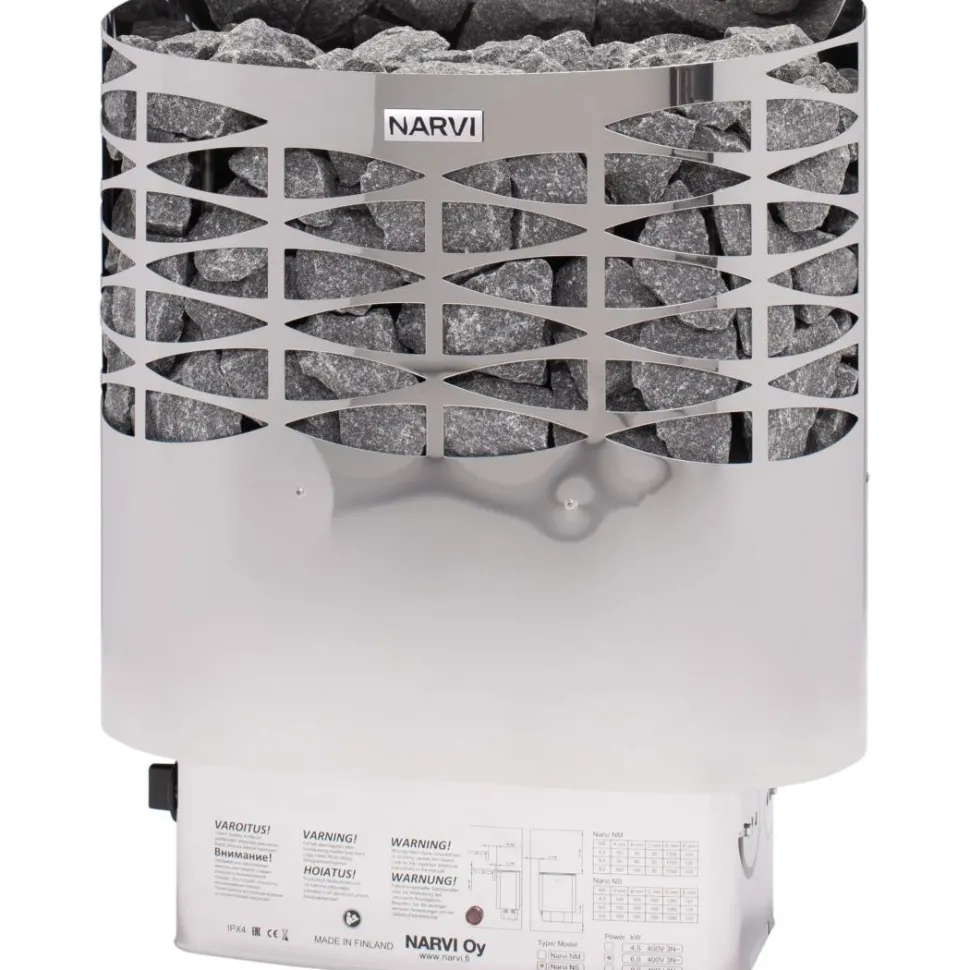 Sähkökiuas Narvi NS 9 kW 8-14 m³ kiinteä ohjaus eri värejä
