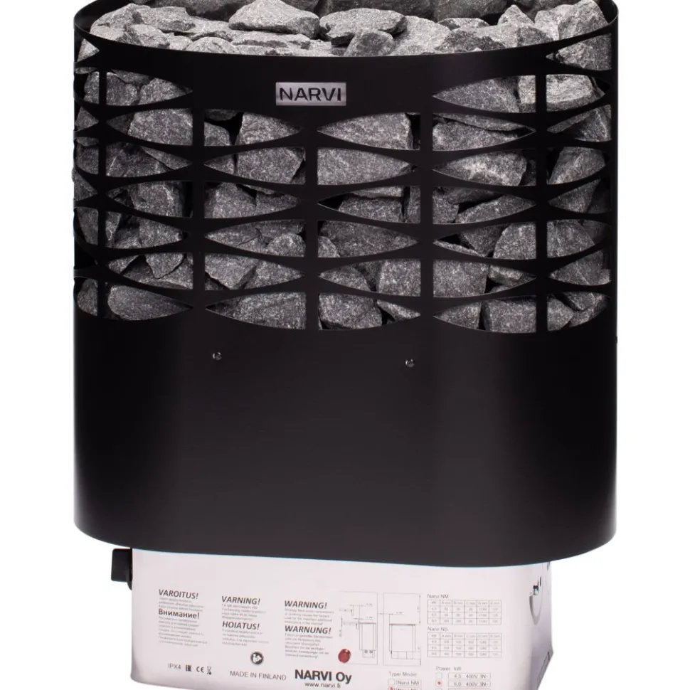 Sähkökiuas Narvi NS 9 kW 8-14 m³ kiinteä ohjaus eri värejä