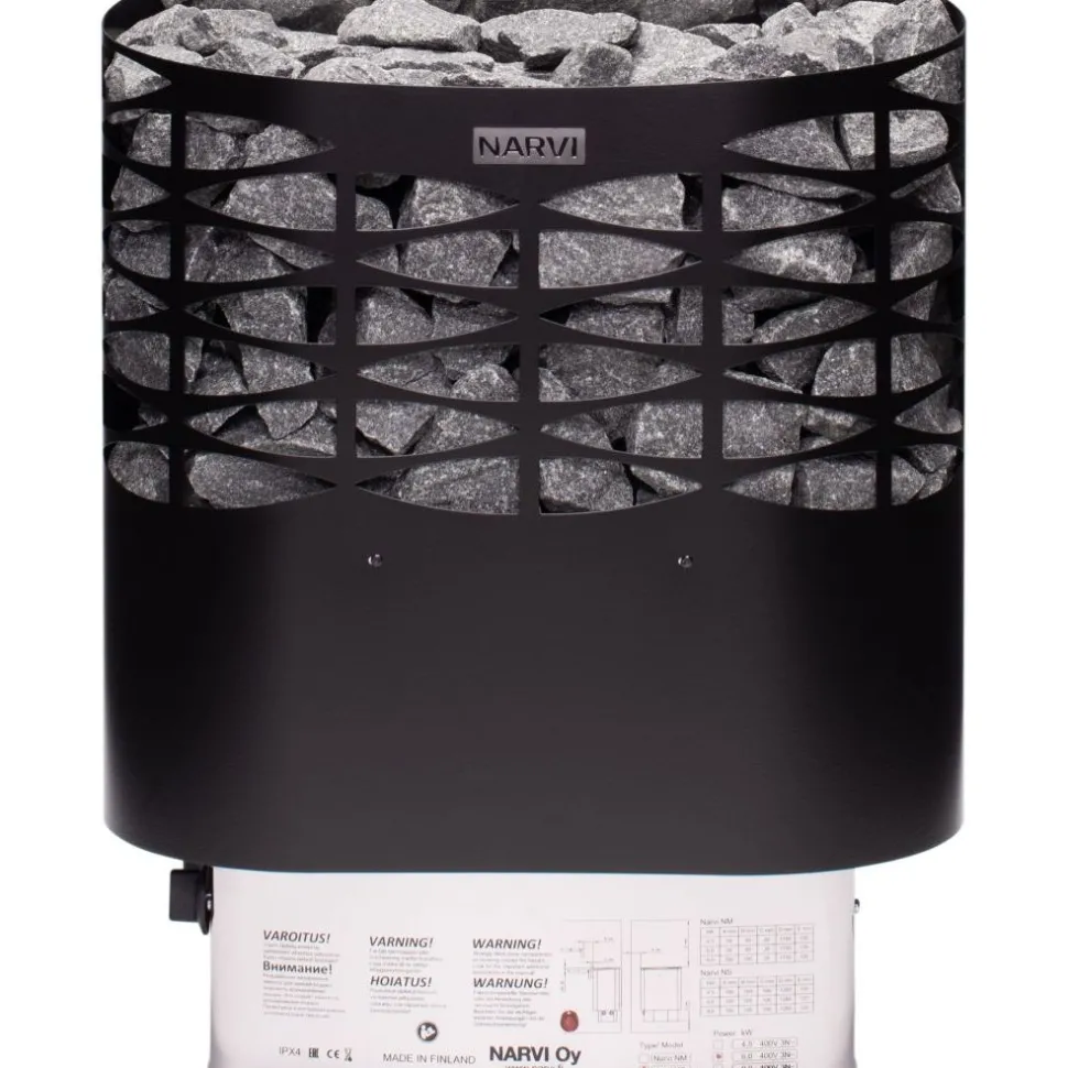 Sähkökiuas Narvi NS 9 kW 8-14 m³ kiinteä ohjaus eri värejä