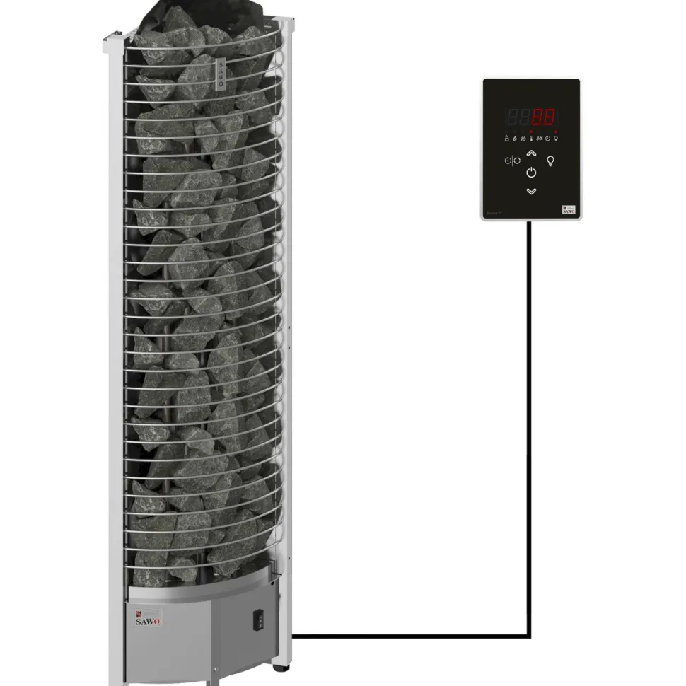 Sähkökiuas SAWO Tower Corner Ni2 6 kW 5-8 m³ erillinen ohjaus