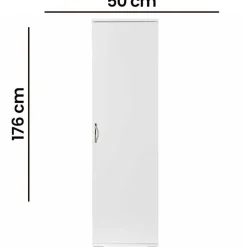 Siivouskaappi Linento Furniture Tuval 063, leveys 50cm, korkeus 176cm, valkoinen
