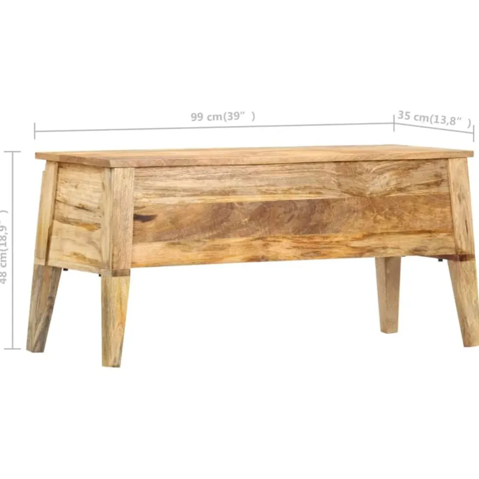 Säilytyslaatikko 99x35x48 cm mangopuu