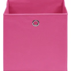 Säilytyslaatikot 4 kpl kuitukangas 28x28x28 cm pinkki