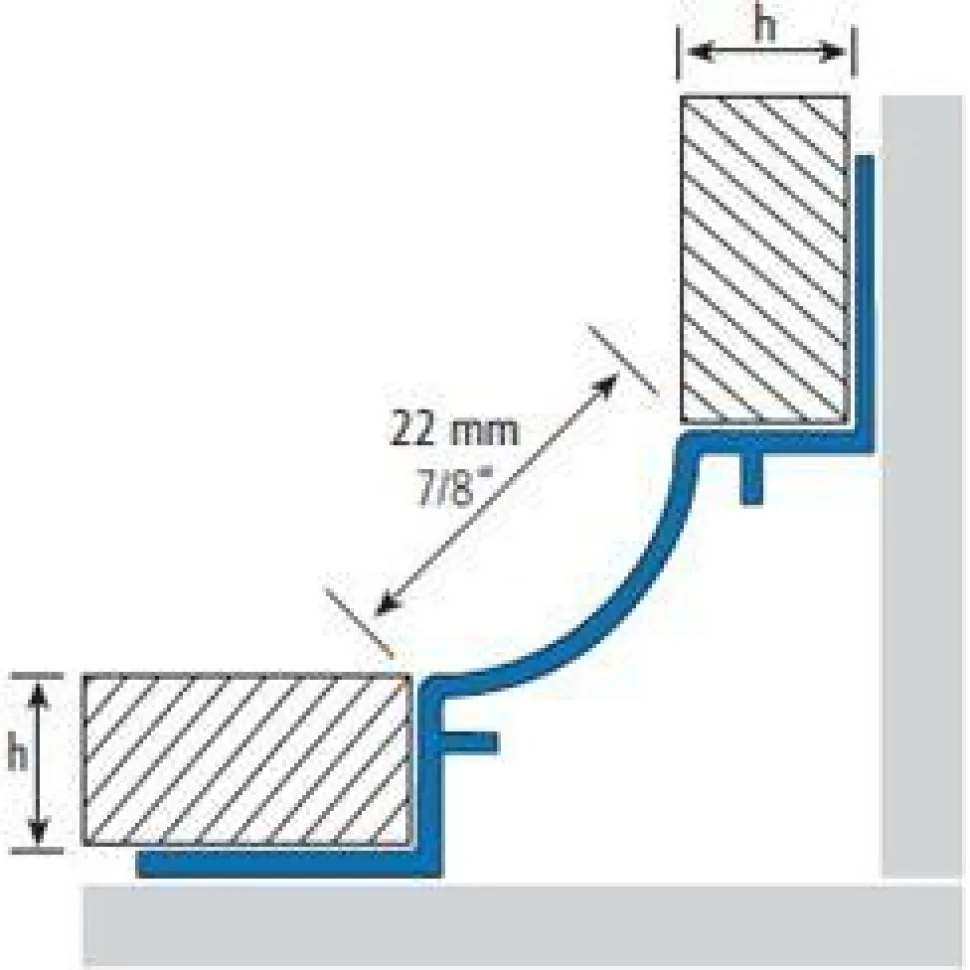 Sisäkulmapala Euroshrink sisäkulmalistaan alumiini i-210a, 10mm, eri värejä