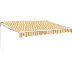 Sisäänkelattava markiisi keltavalk. 3,5x2,5 m kangas/alumiini