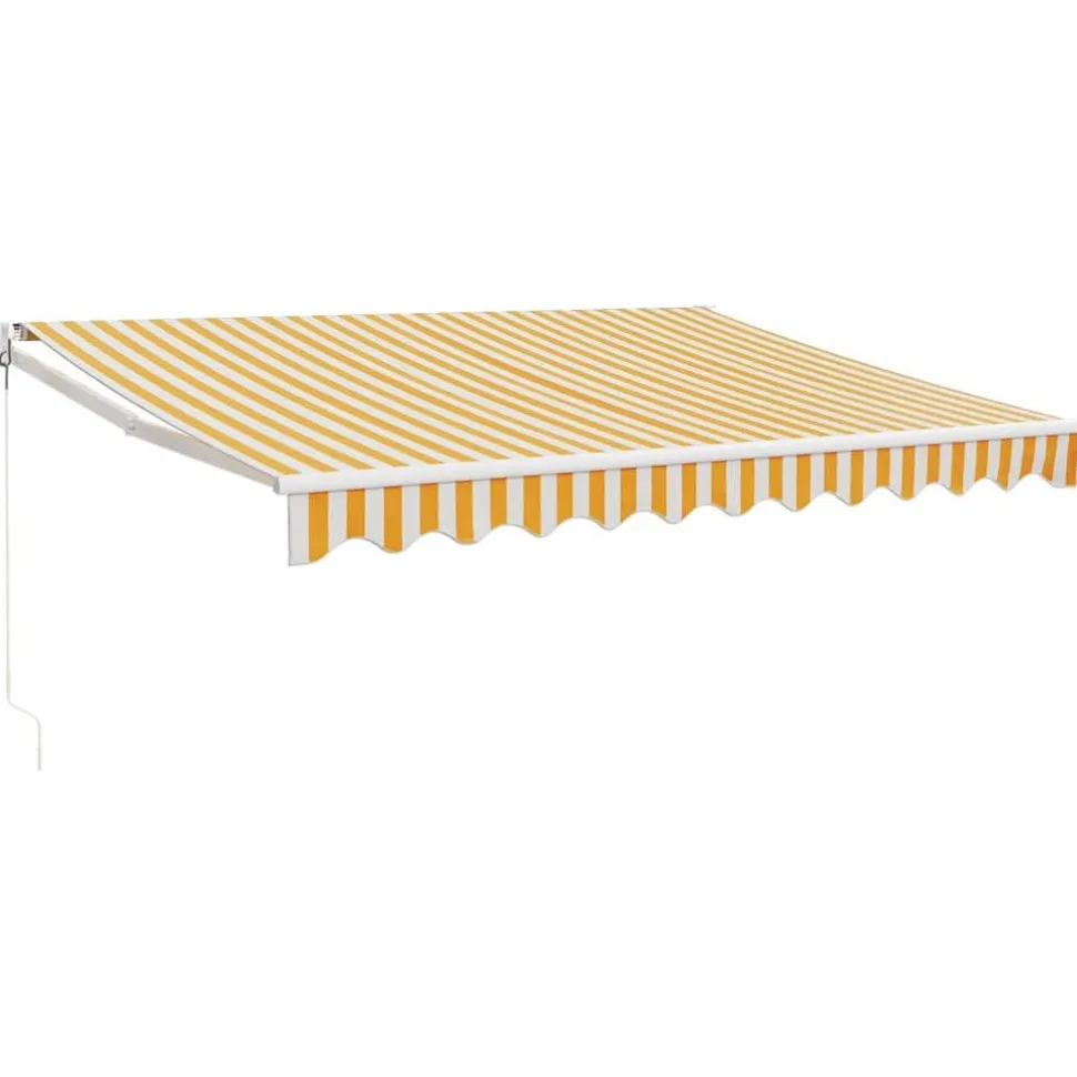 Sisäänkelattava markiisi keltavalk. 3,5x2,5 m kangas/alumiini