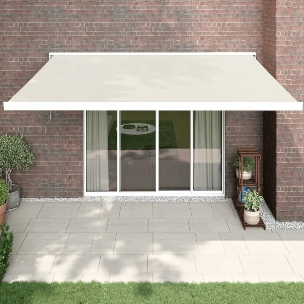 Sisäänkelattava markiisi kerma 4x3 m kangas/alumiini