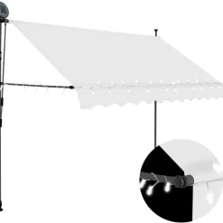 Sisäänkelattava markiisi ledillä 300 cm kerma