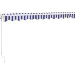 Sisäänkelattava markiisi sininen/valkoinen 3x2,5 m kangas/alumiini