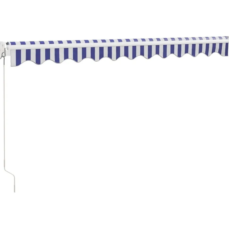 Sisäänkelattava markiisi sininen/valkoinen 3x2,5 m kangas/alumiini