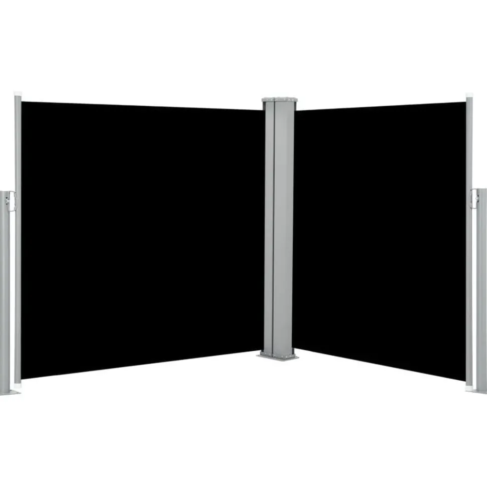 Sisäänvedettävä sivumarkiisi 120x600 cm musta