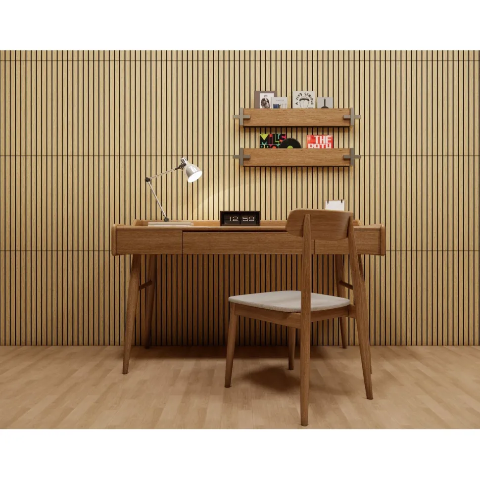 Sisustuslevy/akustiikkalevy Evella Slim Line Easy 60, 9x594x600mm, tammiviilu, tarrakiinnitteinen