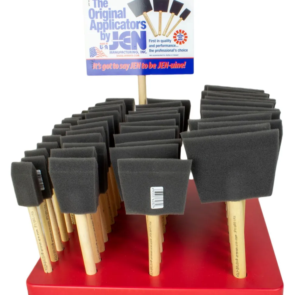 Sivellinsetti Jen Poly-Brush 12x25/50/75/100 mm 48 sivellintä + teline