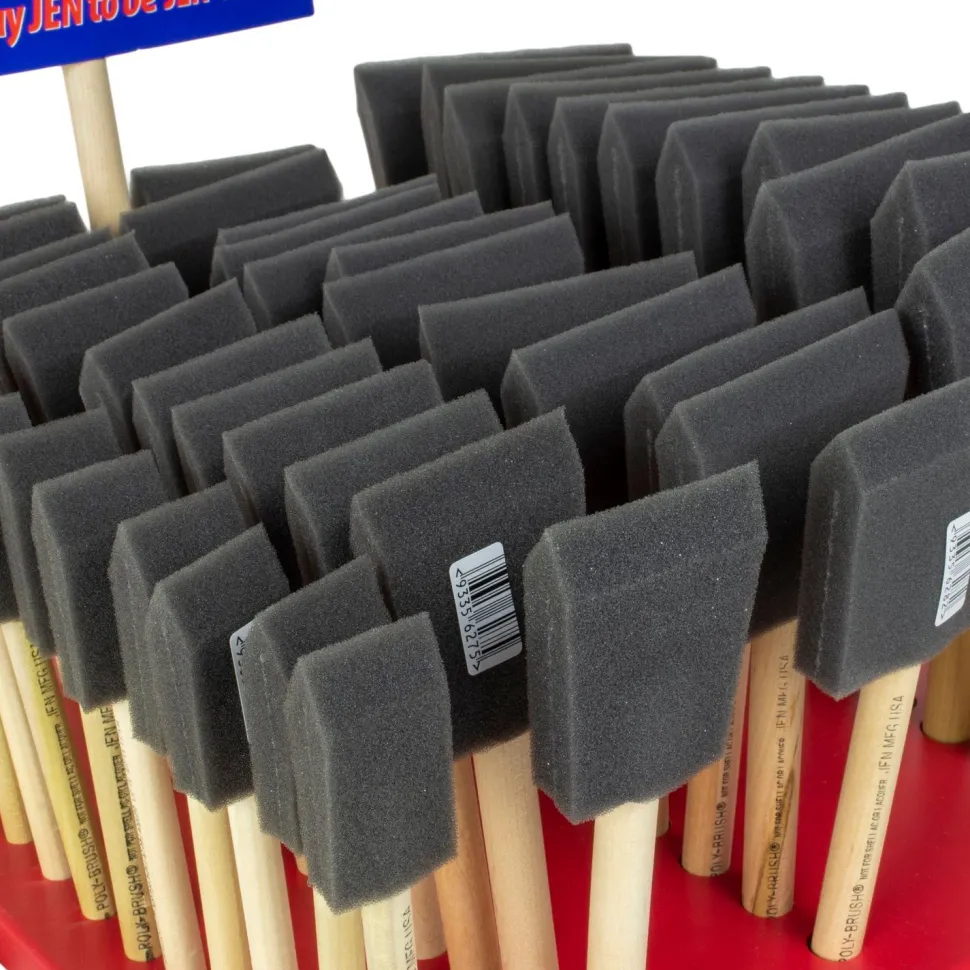 Sivellinsetti Jen Poly-Brush 12x25/50/75/100 mm 48 sivellintä + teline