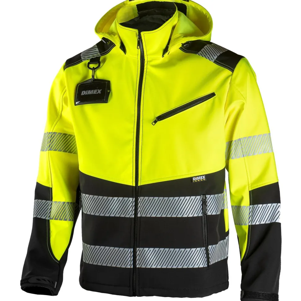 Softshell-takki Dimex 6099 huomioväri stretch tuulenpitävä vettähylkivä
