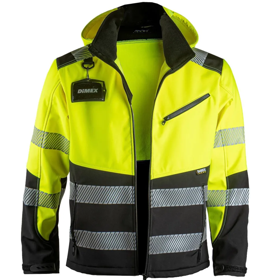 Softshell-takki Dimex 6099 huomioväri stretch tuulenpitävä vettähylkivä