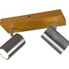 Spottivalaisin Trio Marley 2-os. GU10 teräs/puu