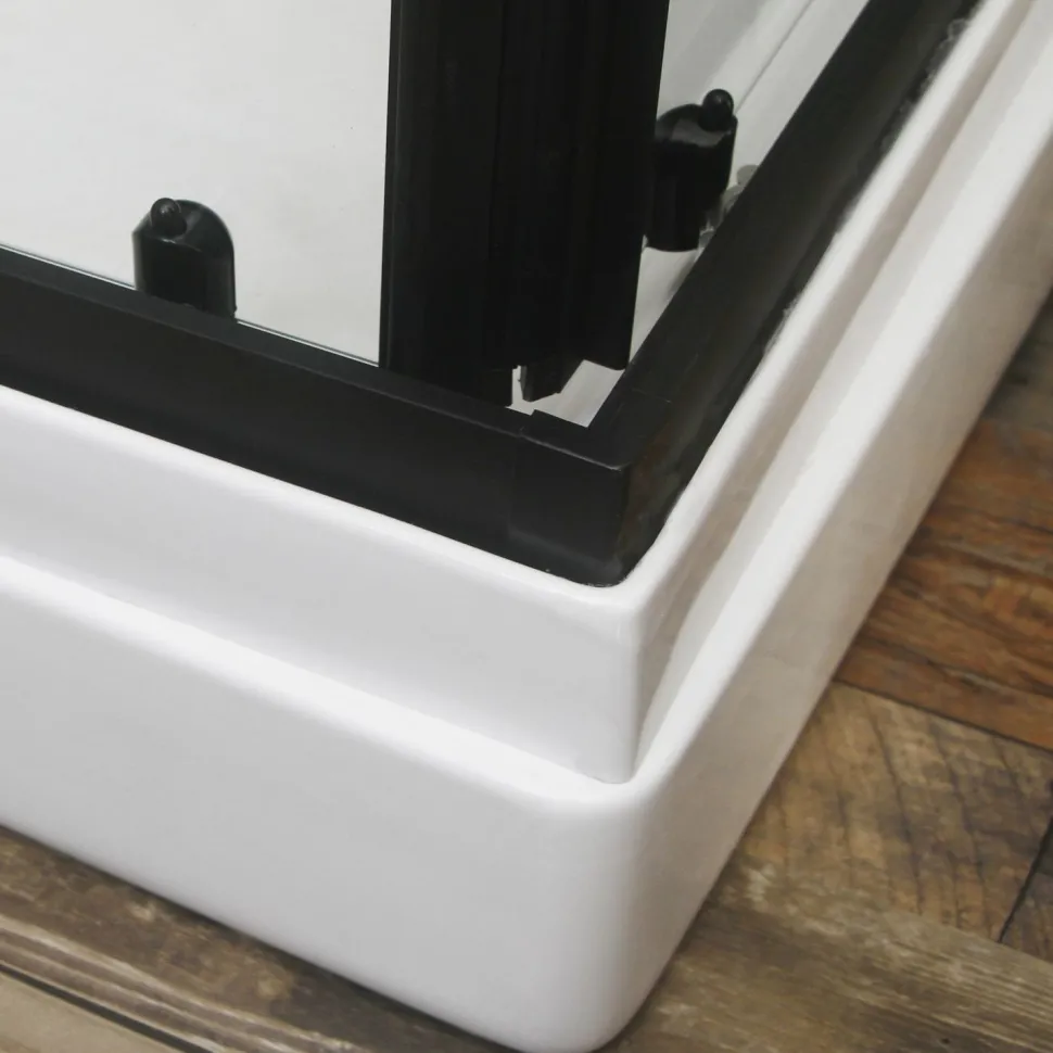 Suihkukaappi Bathlife Betrakta 900x900 mm suora musta kehys