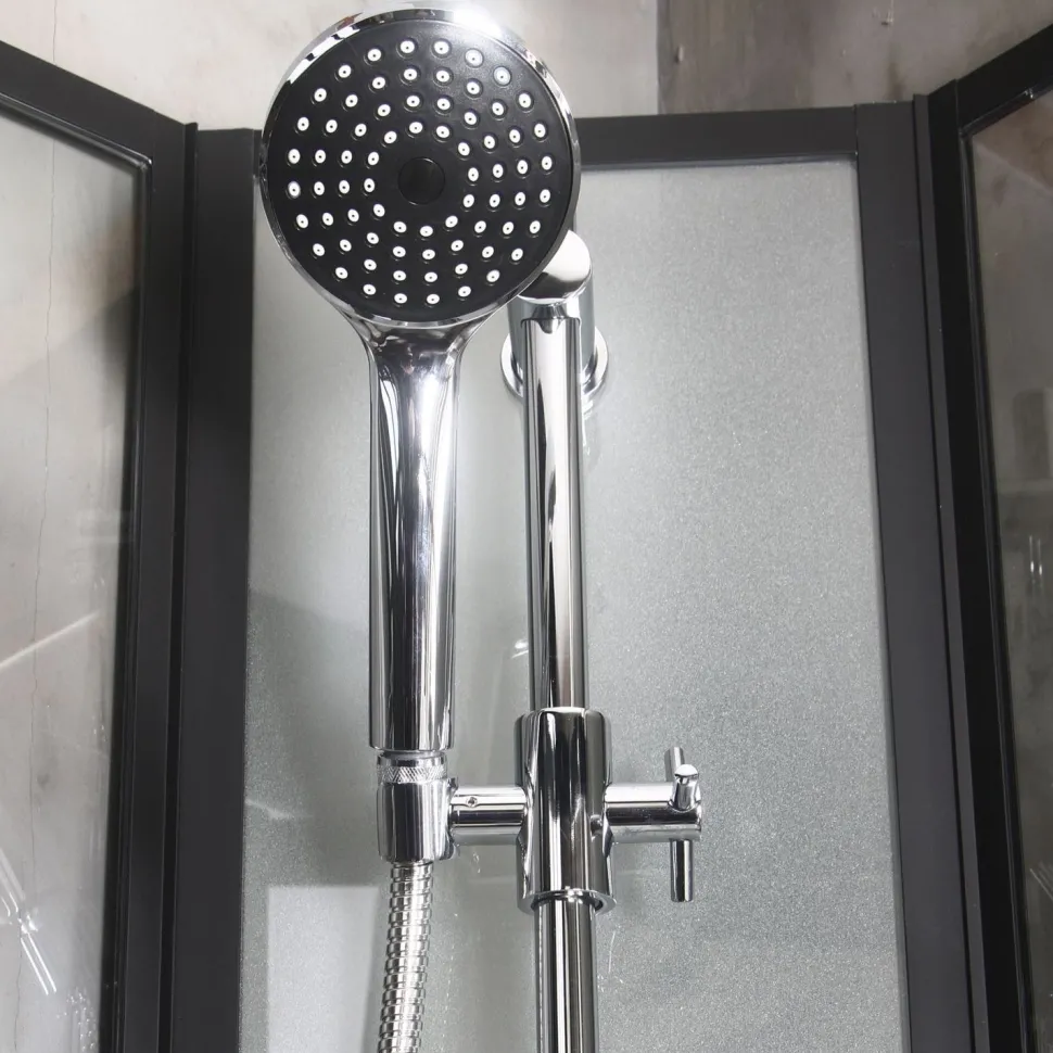 Suihkukaappi Bathlife Betrakta 900x900 mm kaareva musta kehys