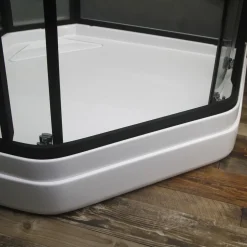 Suihkukaappi Bathlife Betrakta 900x900 mm kaareva musta kehys