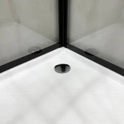 Suihkukaappi Bathlife Betrakta, 70x90cm, pyöreä, kirkas lasi, musta kehys