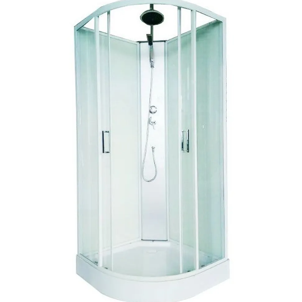 Suihkukaappi Harma Alaska 850x850 mm valkoinen kirkas lasi