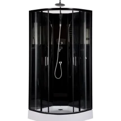 Suihkukaappi Harma Malta 850x850 mm musta kirkas lasi
