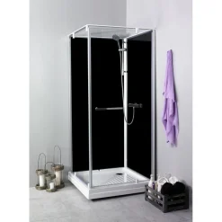Suihkukaappi Noro Ocean 80C 800x800 mm musta lasi