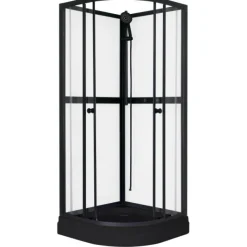 Suihkukaappi Sunwind Aurora Round Black 80x80cm