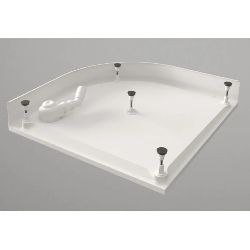 Suihkukulman allas Interia S0029-SET kivimassa 100x100cm valkoinen